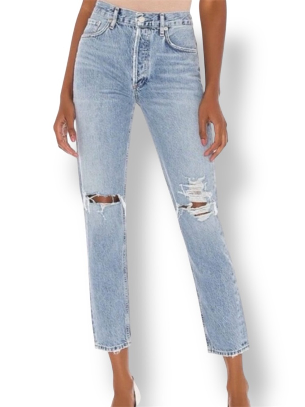 AGOLDE Jamie High-Rise Classic Distressed Jeans In Ever More Color Size 26